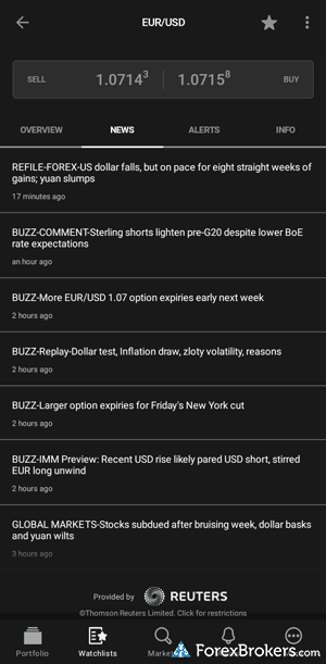 FOREX.com mobile app news headlines. FOREX.com mobile app news headlines.